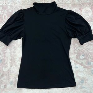 Ann Taylor Black Short Sleeve with Decorative Sleeves